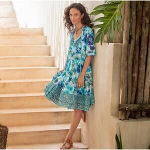 Sundance NWT Women’s Fields of Beauty Floral Cotton Dress size Small